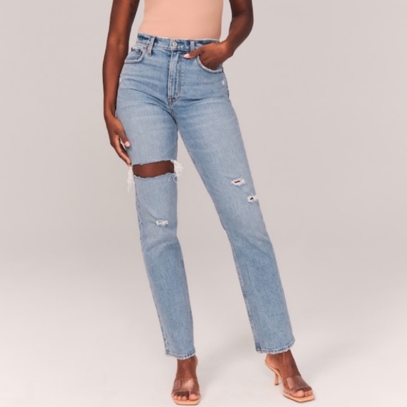 Abercrombie & Fitch Denim - Abercrombie curve love 90’s high rise straight leg jeans
